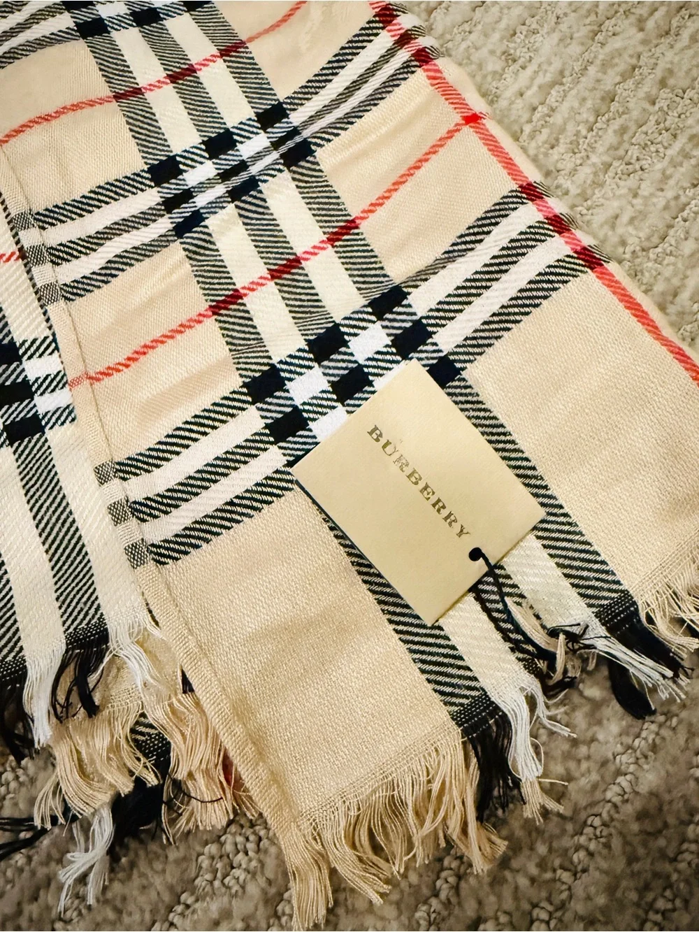Burberry- Raspberry Sorbet Check Scarf